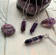 Load image into Gallery viewer, Fluorite Point Pendant in Sterling Silver Setting