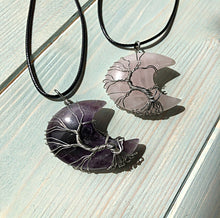 Load image into Gallery viewer, Tree of Life Wire Wrapped Moon Pendant