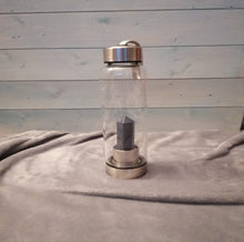 Load image into Gallery viewer, Lapis - Empowering - Crystal Infused Glass Water Bottle