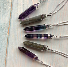 Load image into Gallery viewer, Fluorite Point Pendant in Sterling Silver Setting