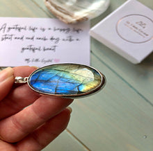 Load image into Gallery viewer, Labradorite Large Oval Silver Pendant