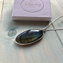 Load image into Gallery viewer, Labradorite Large Oval Silver Pendant