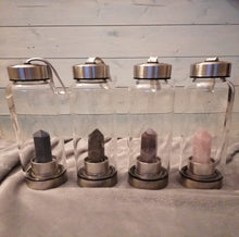 Load image into Gallery viewer, Rose Quartz - Purifying - Crystal Infused Glass Water Bottle