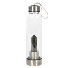 Load image into Gallery viewer, Labradorite - Strengthening - Crystal Infused Glass Water Bottle