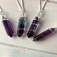Load image into Gallery viewer, Fluorite Point Pendant in Sterling Silver Setting