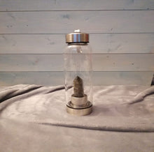 Load image into Gallery viewer, Labradorite - Strengthening - Crystal Infused Glass Water Bottle