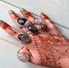 Load image into Gallery viewer, Agate 925 Handcrafted Silver Rings