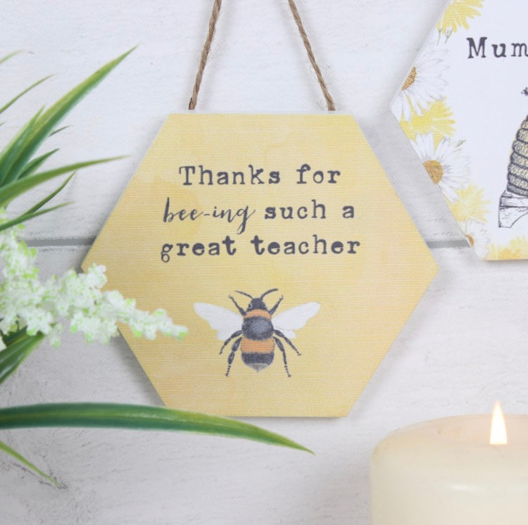 Thanks Teacher Wooden Hanging Sign