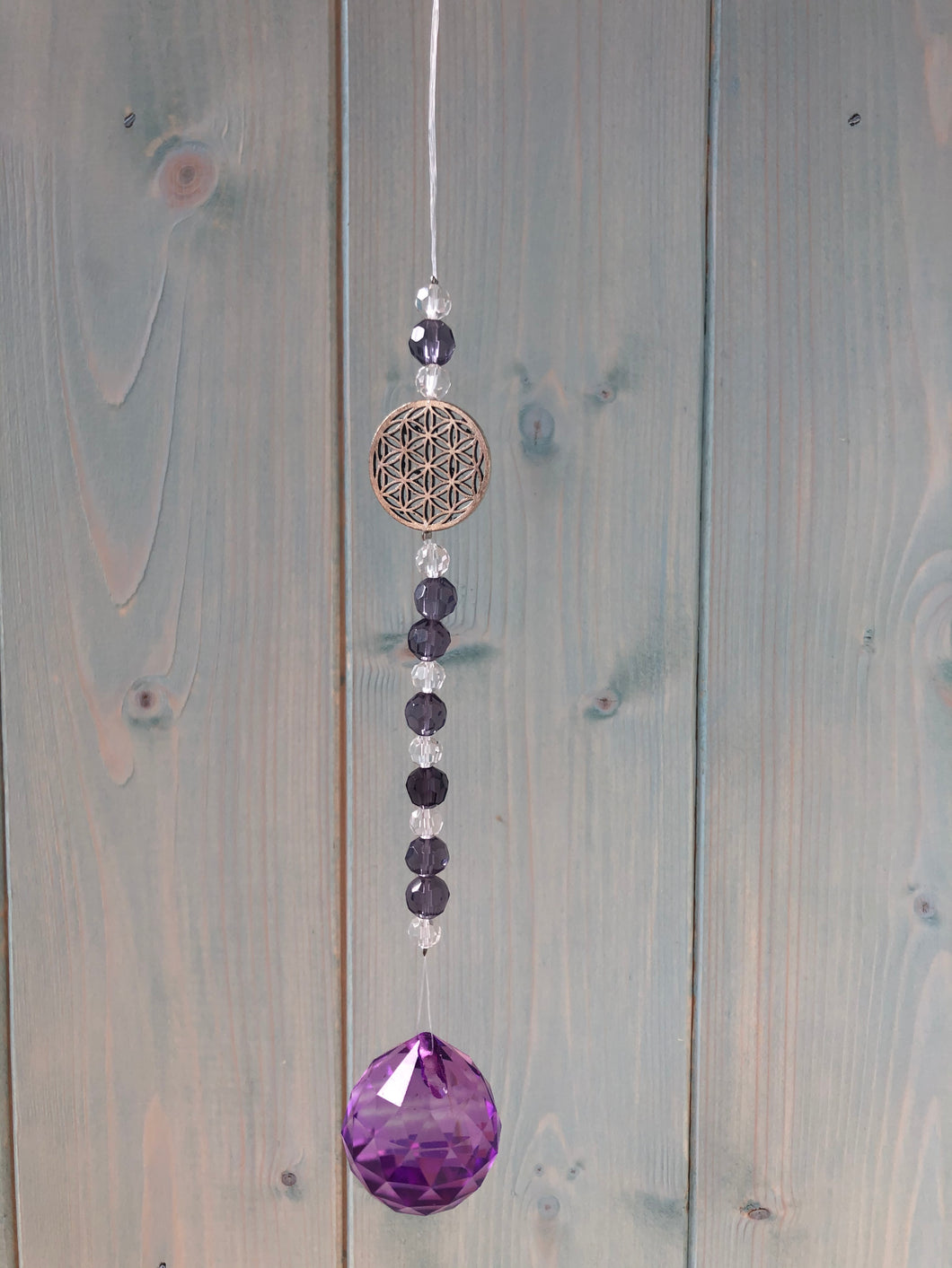 Purple Hanging Flower of Life Crystal