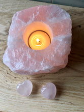 Load image into Gallery viewer, Raw Rose Quartz Tealight Holder
