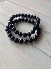 Load image into Gallery viewer, Chunky Blue Goldstone Bead Bracelet
