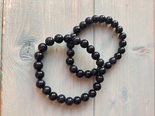 Load image into Gallery viewer, Chunky Blue Goldstone Bead Bracelet
