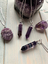Load image into Gallery viewer, Fluorite Point Pendant in Sterling Silver Setting
