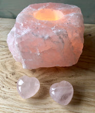 Load image into Gallery viewer, Raw Rose Quartz Tealight Holder
