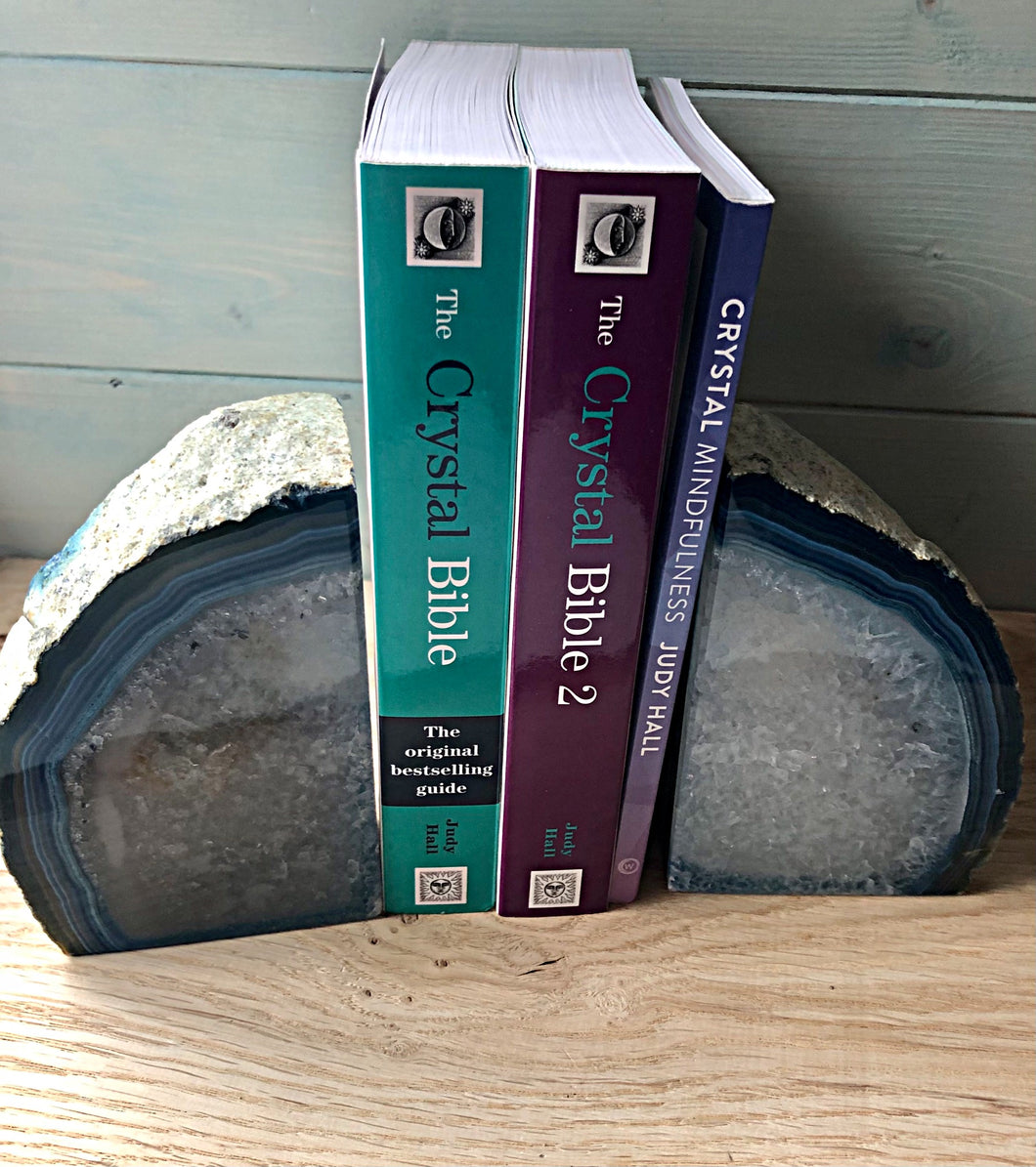 Pair of Agate Bookends - Blue
