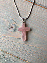 Load image into Gallery viewer, Rose Quartz Cross Pendant
