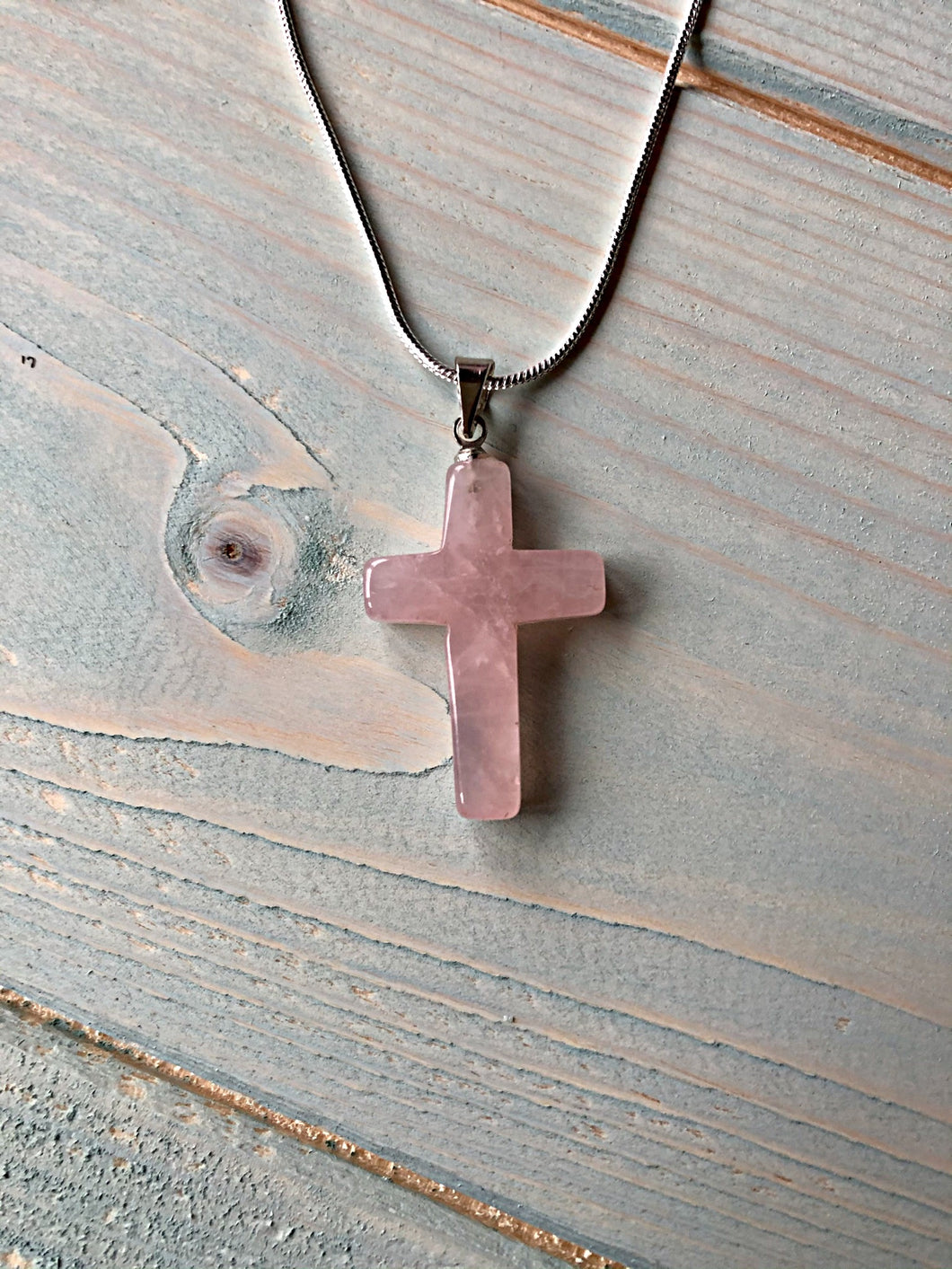 Rose Quartz Cross Pendant