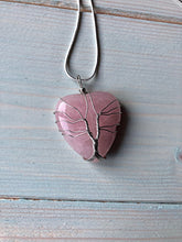 Load image into Gallery viewer, Rose Quartz Tree of Life Heart Pendant
