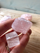 Load image into Gallery viewer, Raw Rose Quartz Chunk &amp; Clear Quartz Cube
