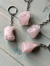 Load image into Gallery viewer, Raw Rose Quartz Keyring
