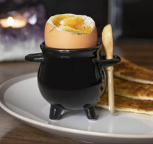 Load image into Gallery viewer, Cauldron Egg Cup with Broom Spoon
