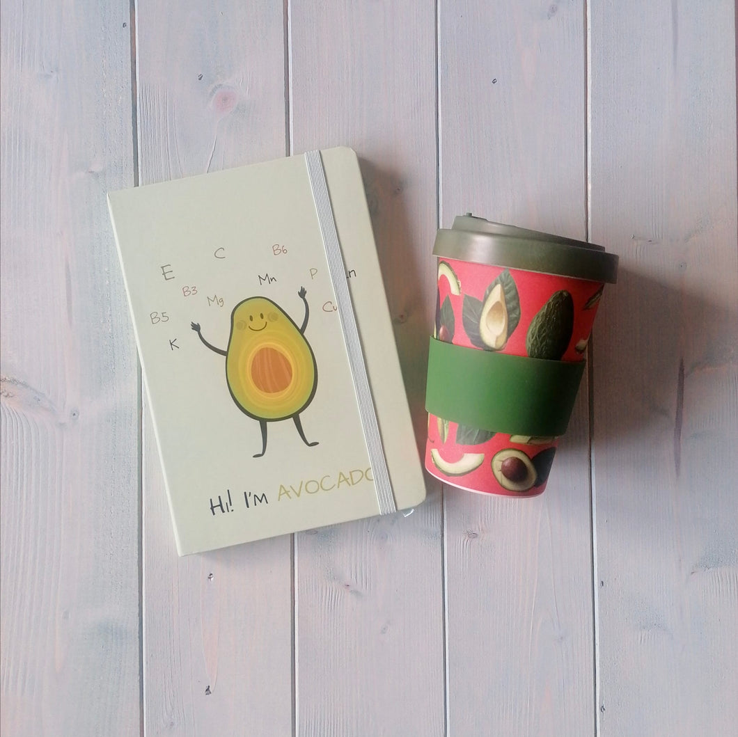 Bamboo Travel Mug & A5 Notepad Gift Set