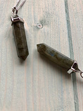 Load image into Gallery viewer, Labradorite Point Pendant in Sterling Silver Setting
