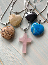 Load image into Gallery viewer, Rose Quartz Cross Pendant
