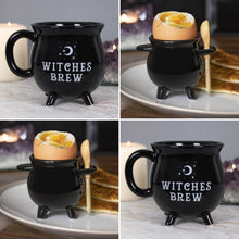 Load image into Gallery viewer, Cauldron Egg Cup with Broom Spoon
