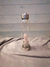 Load image into Gallery viewer, Rose Quartz - Purifying - Crystal Infused Glass Water Bottle
