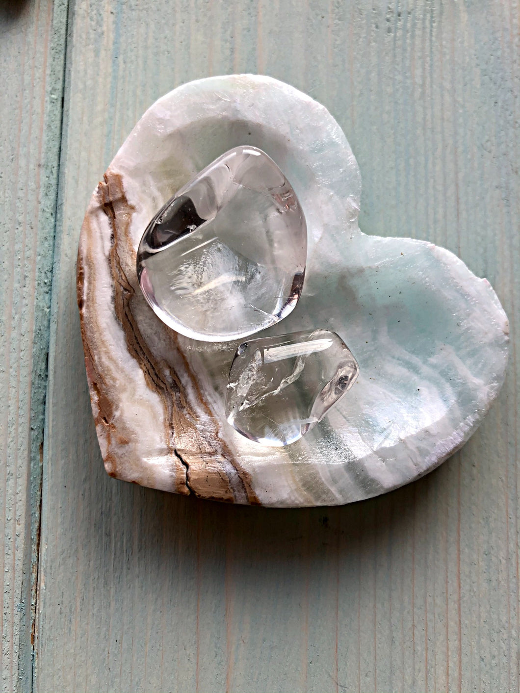 Caribbean Calcite Heart Trinket Dish
