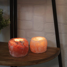 Load image into Gallery viewer, Set of 2 Himalayan Salt Tealight Holders
