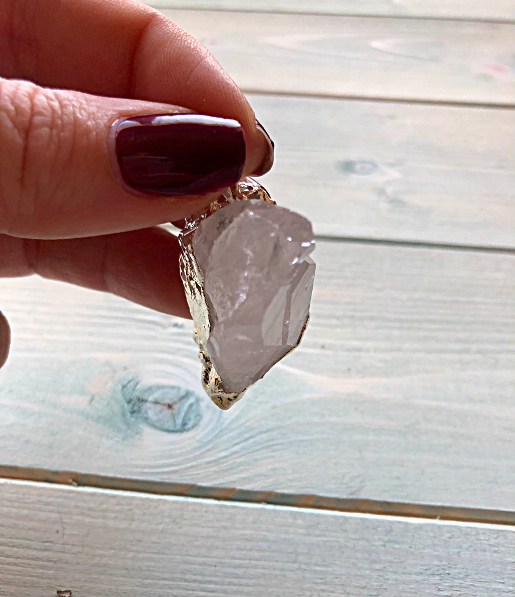 Chunky Clear Quartz Cluster Pendant