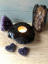 Load image into Gallery viewer, Raw Black Obsidian Tealight Holder

