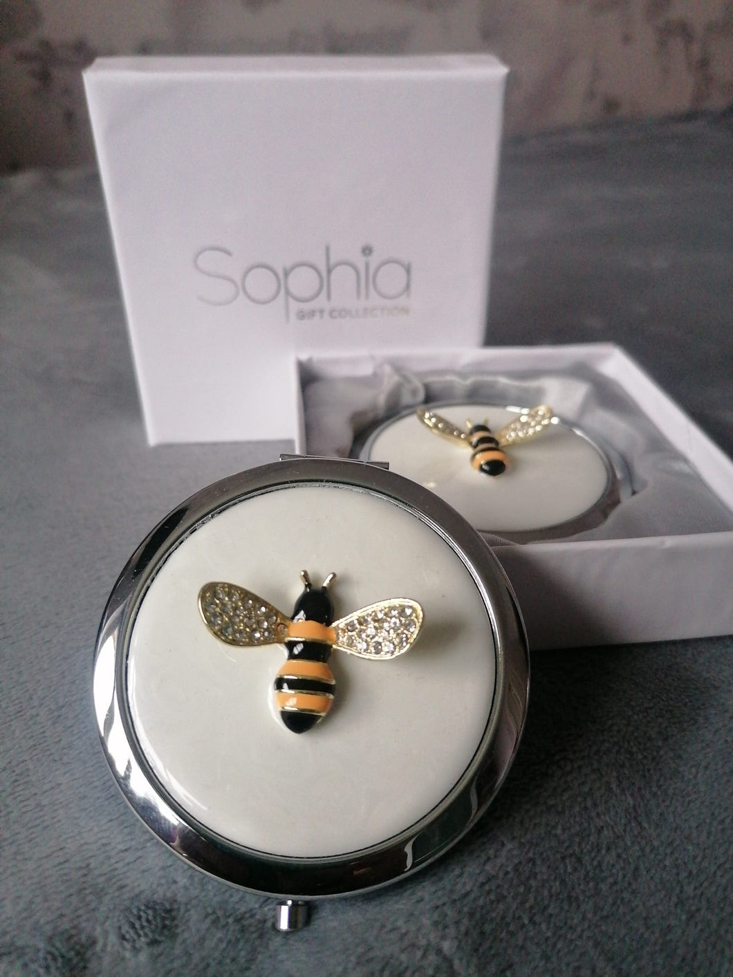 Crystal Bee Compact Mirror