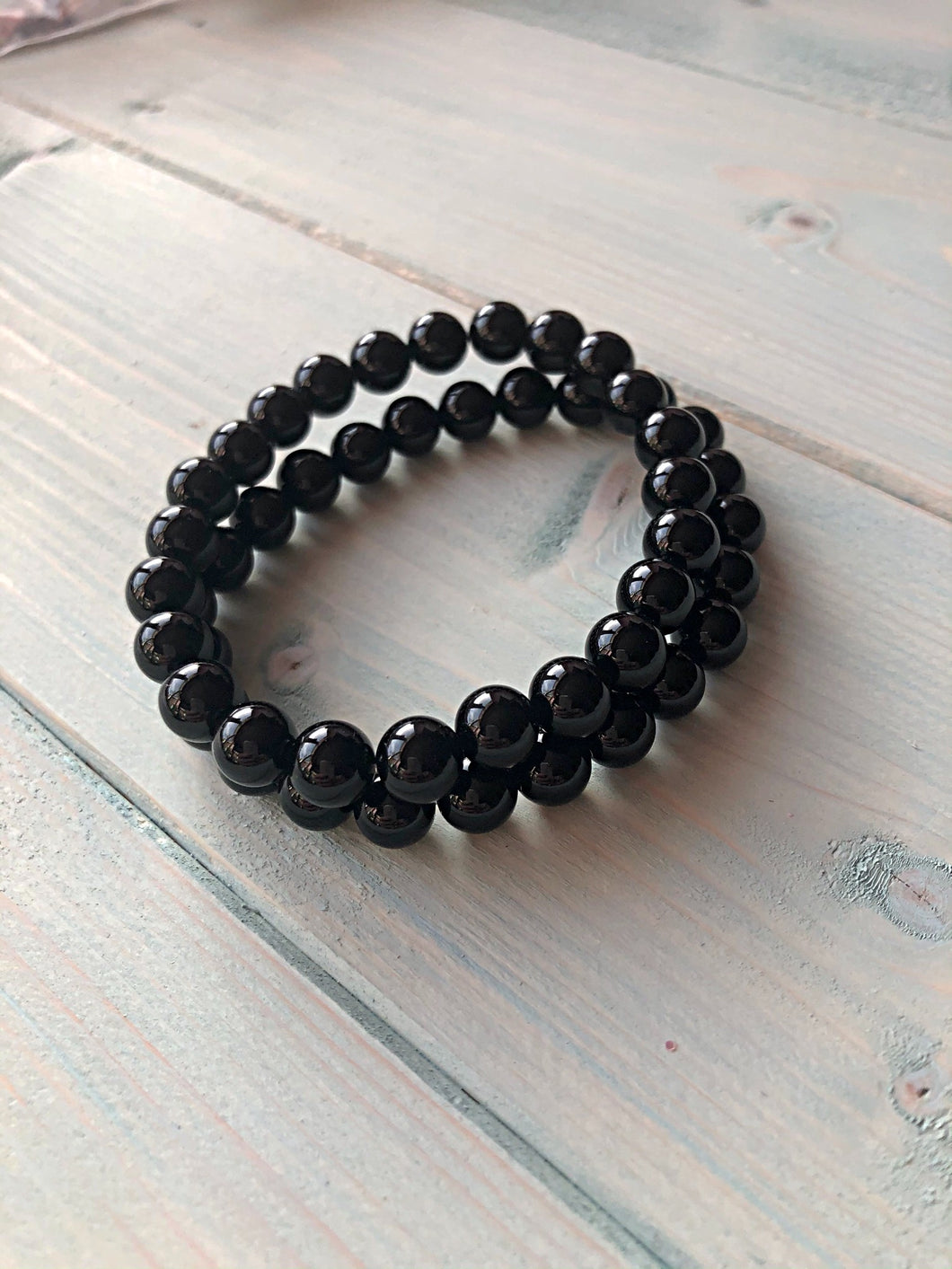 Chunky Black Onyx Bead Bracelet