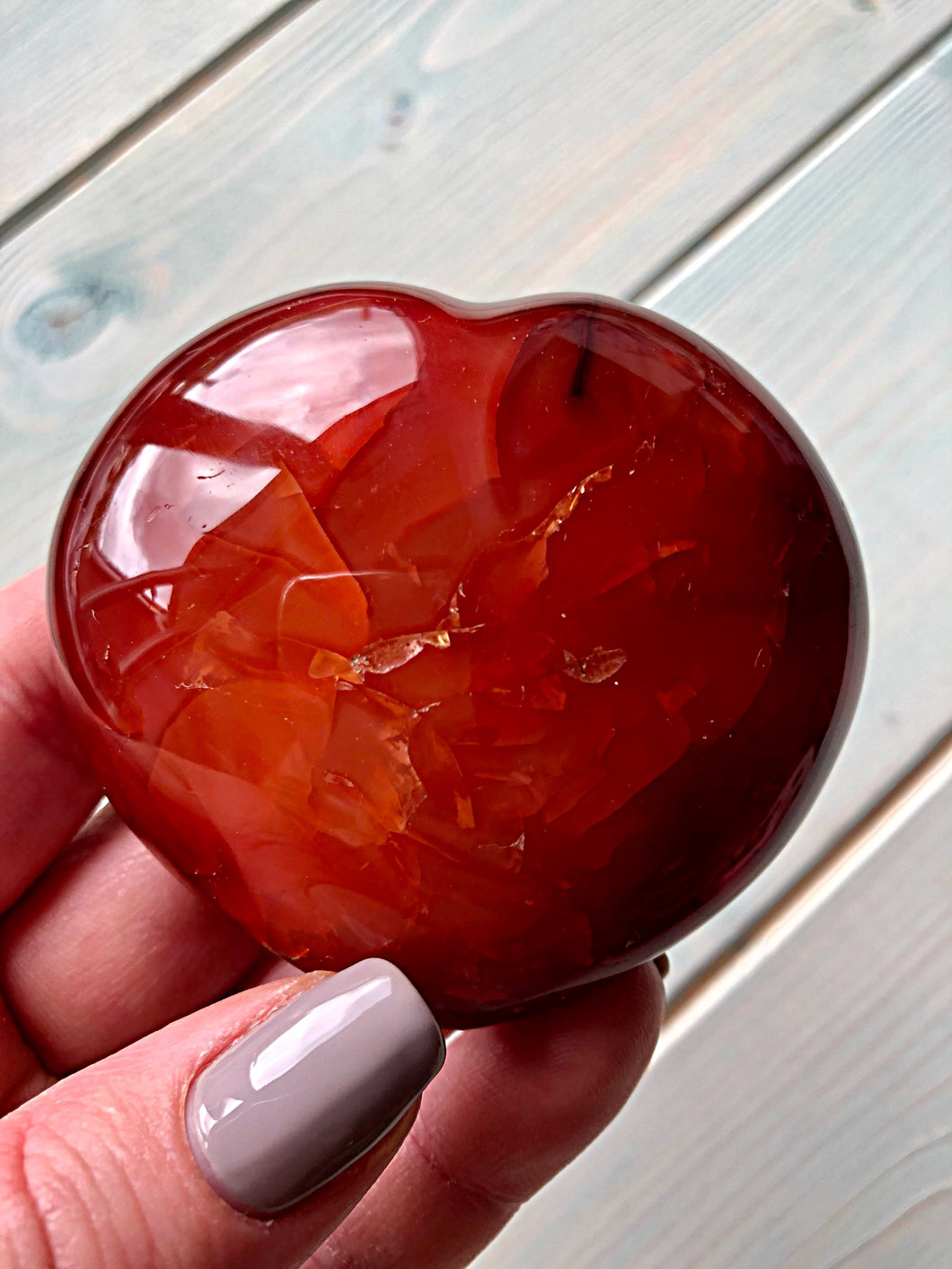 Carnelian Puffy Polished Heart