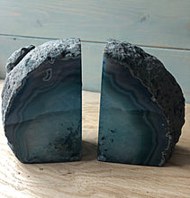 Load image into Gallery viewer, Pair of Agate Bookends - Teal
