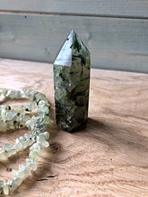 Load image into Gallery viewer, Prehnite Polished Point 6cm (with inclusions)
