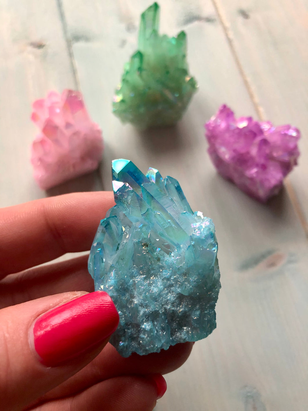 Blue Angel Aura Quartz Cluster