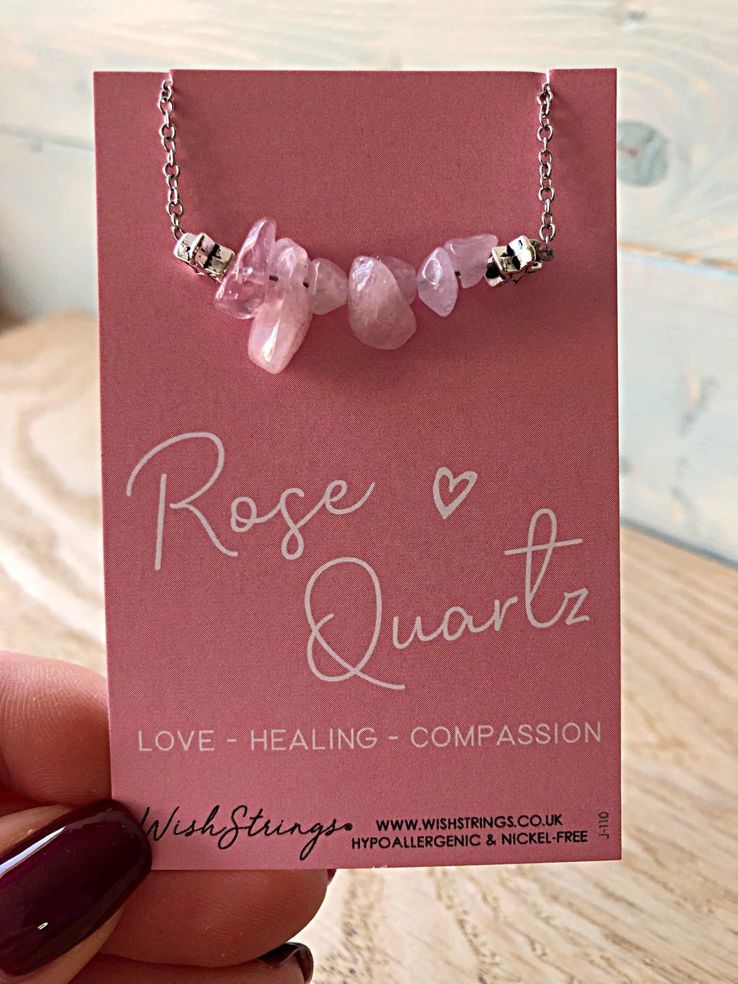 Rose Quartz Chip Chain Bracelet