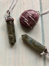 Load image into Gallery viewer, Labradorite Point Pendant in Sterling Silver Setting
