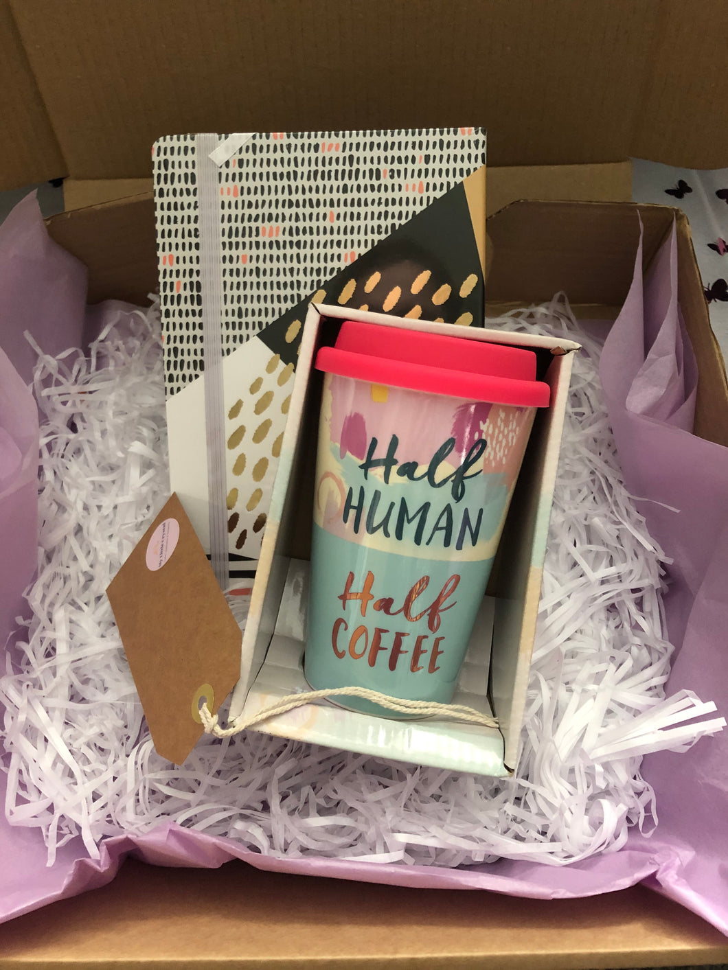 Ceramic Travel Mug & Notepad Gift Set