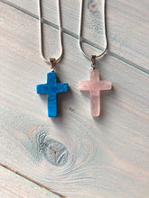 Load image into Gallery viewer, Blue Howlite Cross Pendant
