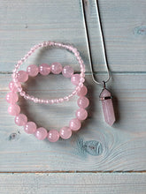 Load image into Gallery viewer, Delicate Rose Quartz Bead Bracelet
