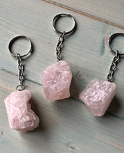 Load image into Gallery viewer, Raw Rose Quartz Keyring
