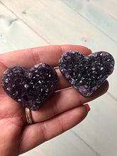 Load image into Gallery viewer, Amethyst Druze Heart 41 x 35mm
