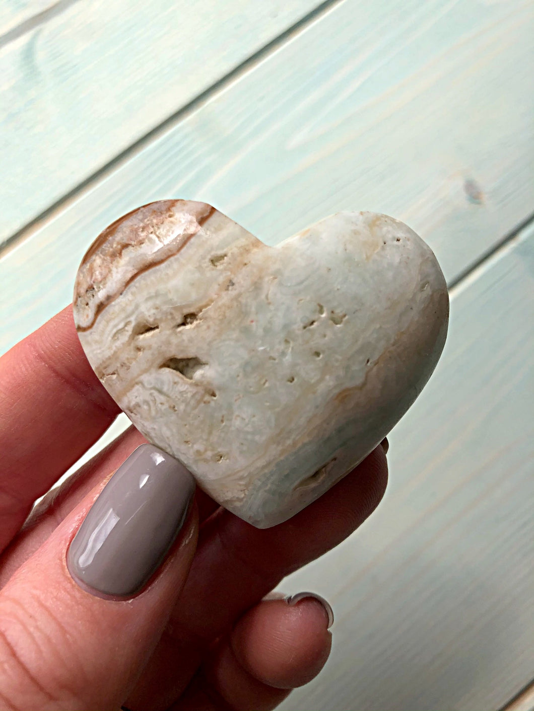 Caribbean Calcite Polished Heart