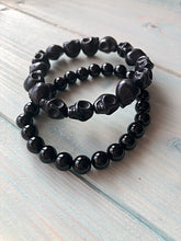 Load image into Gallery viewer, Chunky Black Onyx Bead Bracelet
