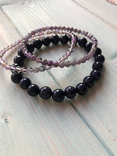 Load image into Gallery viewer, Chunky Blue Goldstone Bead Bracelet

